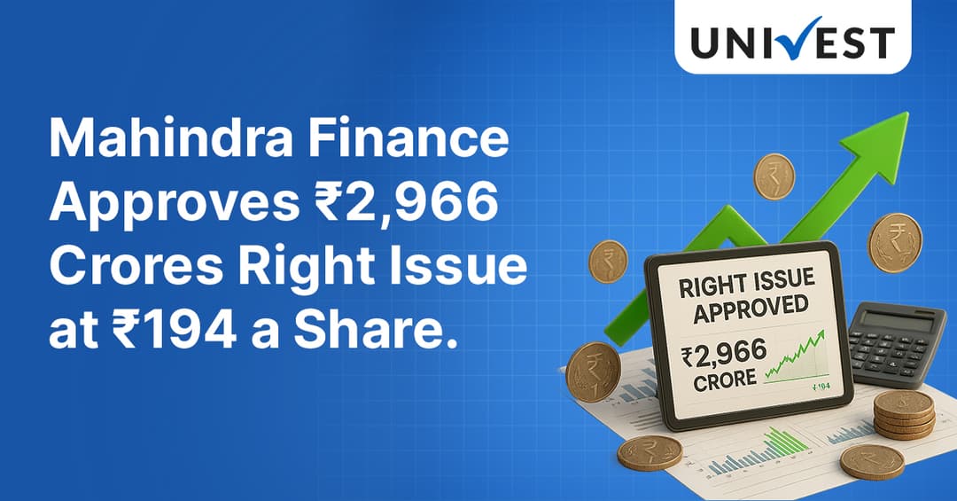 M &amp; M Finance Approves ₹2,996.16 crore Right Issue with 1:8 entitlement ratio. Check out Now