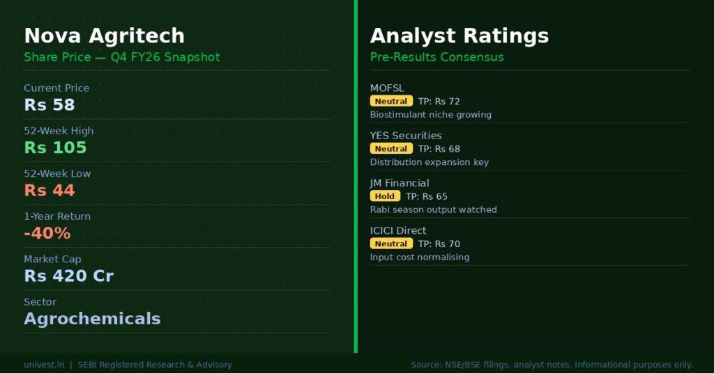 Nova Agritech Share Price and Analyst Ratings