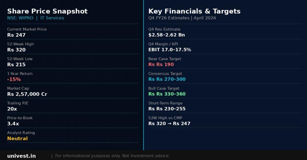 Wipro Share Price Snapshot — April 2026