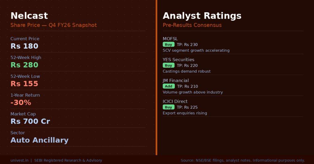 Nelcast Share Price and Analyst Ratings