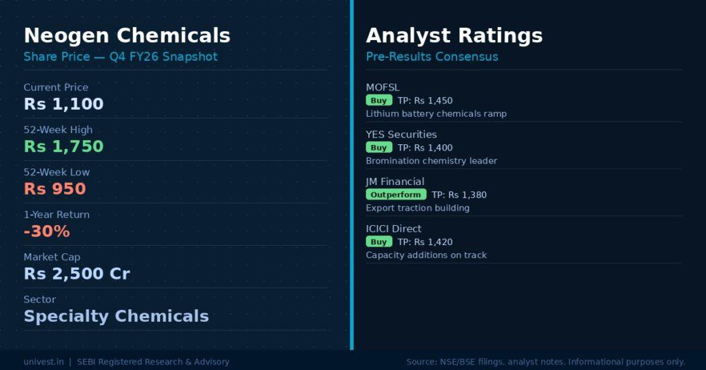Neogen Chemicals Share Price and Analyst Ratings