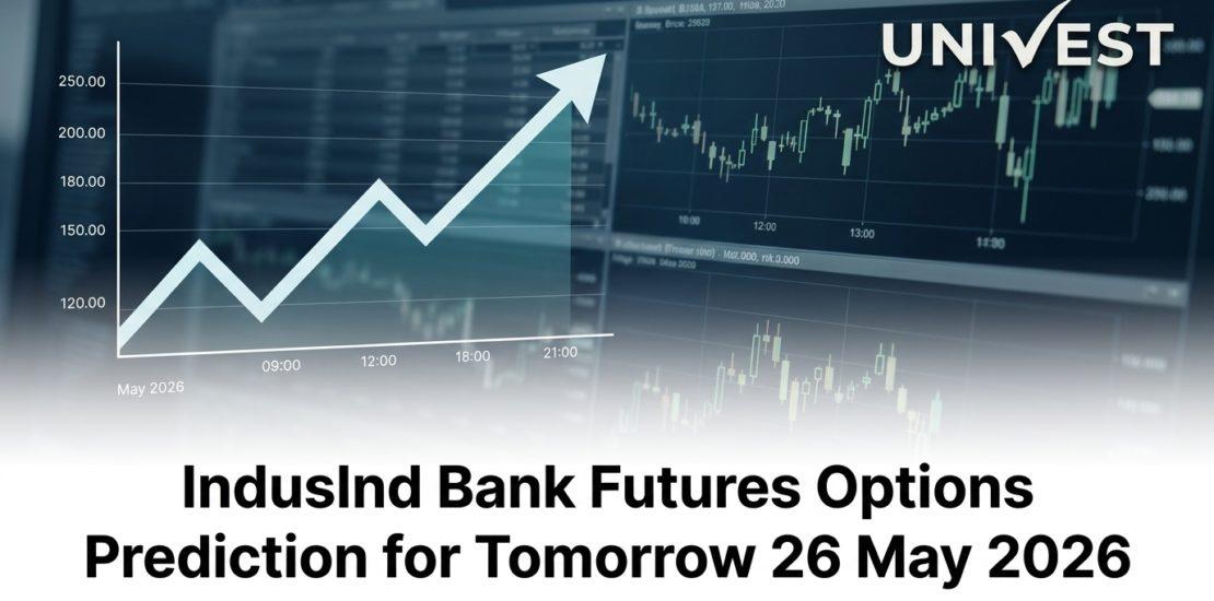 IndusInd Bank futures options prediction for tomorrow 26 may 2026