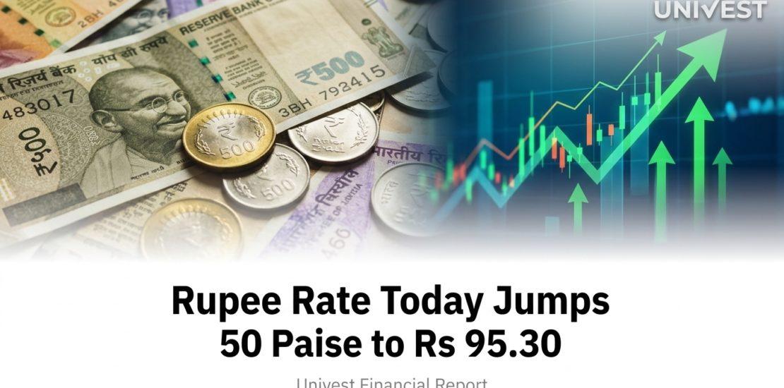 Rupee Rate Today Jumps 50 Paise to Rs 95.30