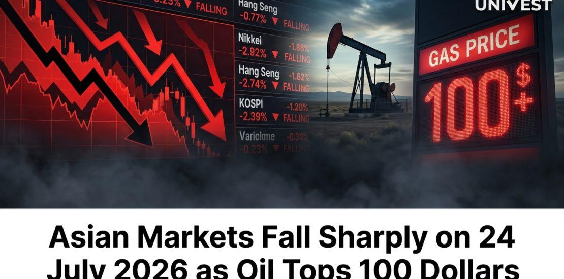 Asian Markets Fall Sharply on 24 July 2026 as Oil Tops 100 Dollars: