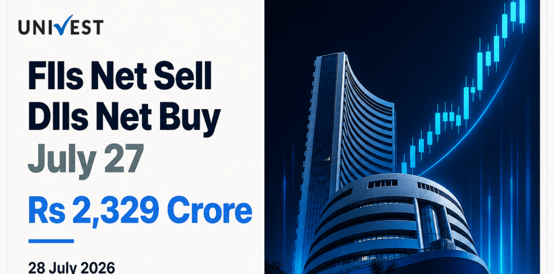 FII DII Data Today Shows FIIs Net Sell Rs 1,688 Crore While DIIs Net Buy Rs 2,329 Crore on July 27
