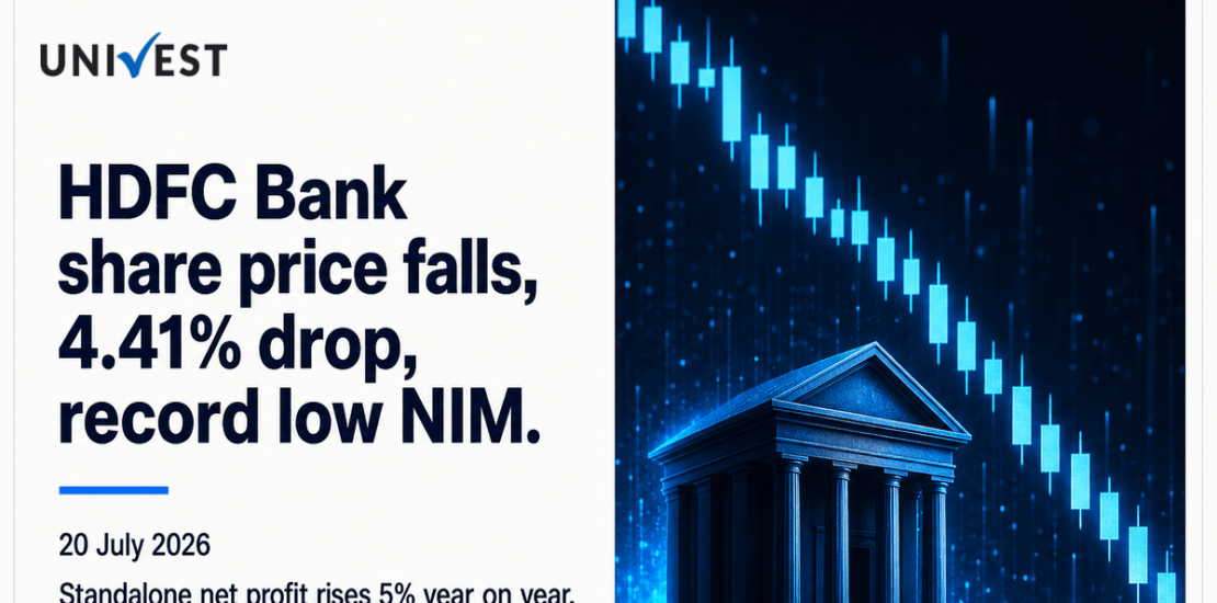 HDFC Bank Share Price Falls 4.41% After Q1 FY27 Results as NIM Slips to a Record Low