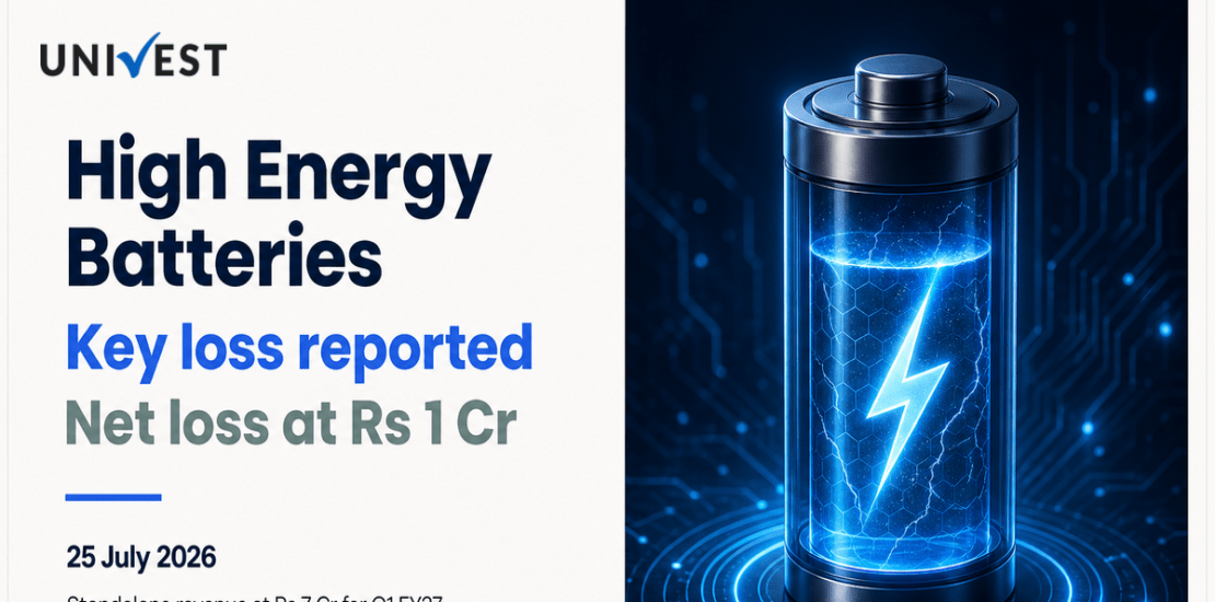 High Energy Batteries Q1 Results FY27: Net Loss at Rs 1 Cr for June 2026 Quarter