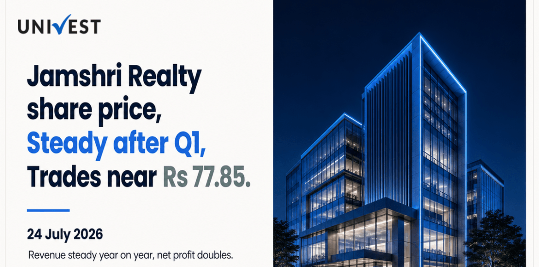 Jamshri Realty Share Price Steady After Q1 Results, Trades Near Rs 77.85