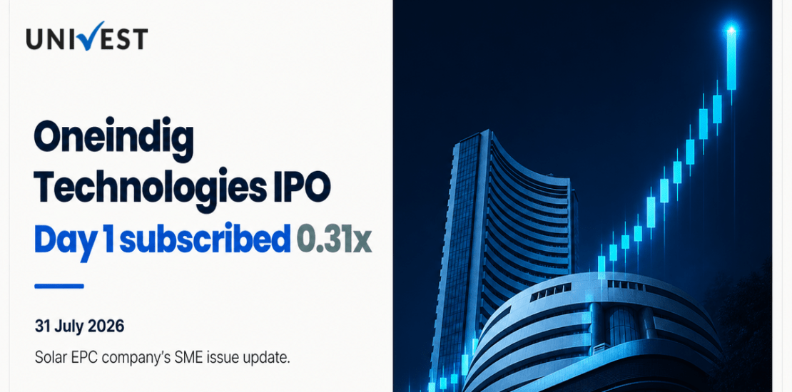 Oneindig Technologies IPO GMP Day 2: Day 1 Subscribed 0.31x