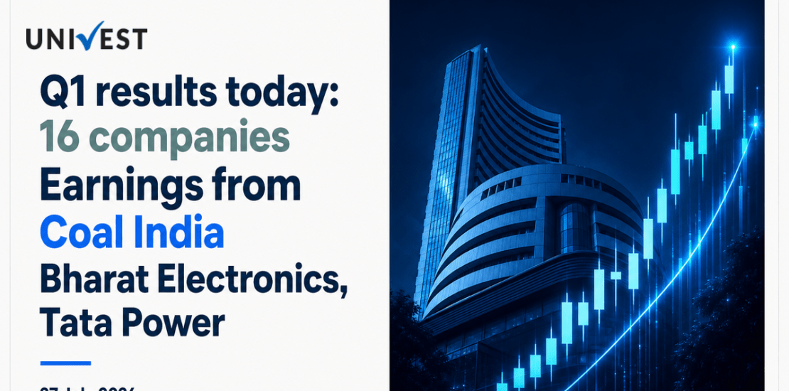 Q1 Results Today: Coal India, Bharat Electronics, Tata Power Among 16 Companies Set to Declare Earnings on 27 July 2026