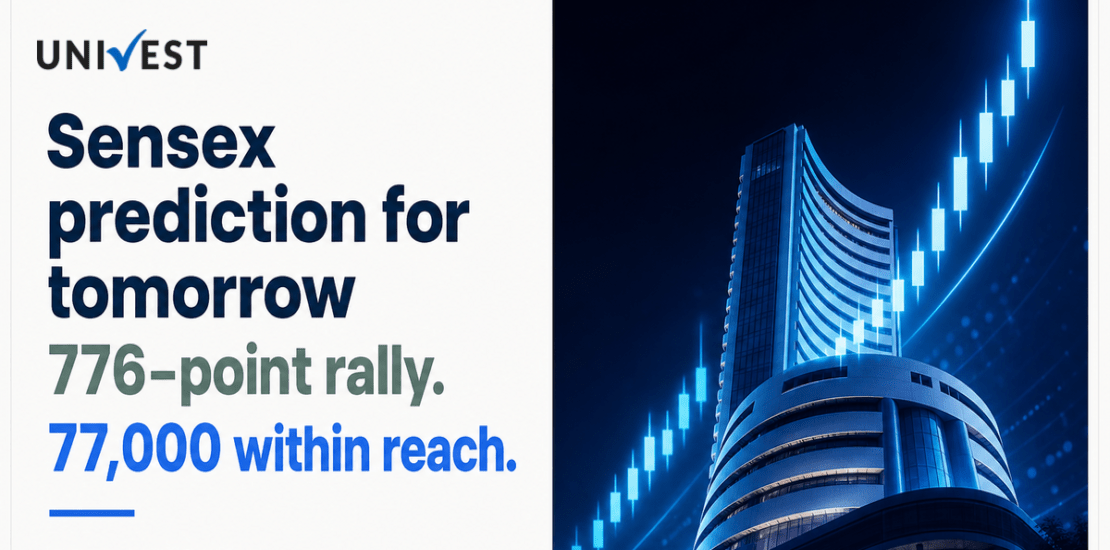 Sensex Prediction for Tomorrow: 776-Point Rally Puts 77,000 Within Reach
