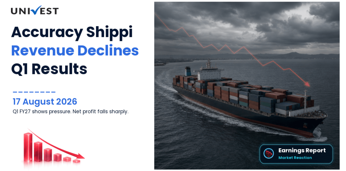 Accuracy Shippi Q1 FY27 Results: Revenue Falls to Rs 140 Crore, PAT Pat 34 Lakh