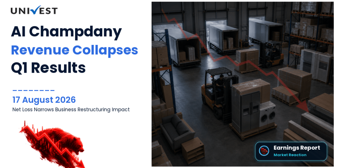 AI Champdany Q1 FY27 Results: Revenue Collapses 59% to Rs 14 Crore, Net Loss Narrows to Rs 5 Crore