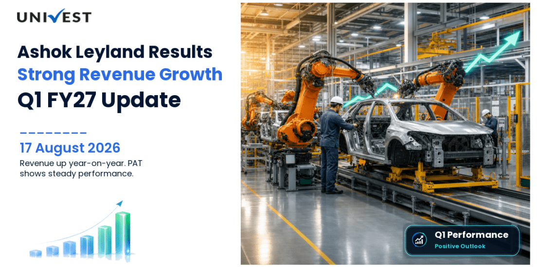 Ashok Leyland Q1 FY27 Results: Revenue Rs 13070 Cr, PAT Rs 662 Cr