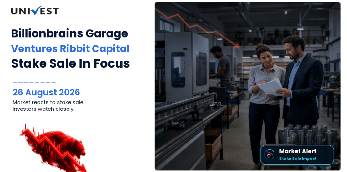 Billionbrains Garage Ventures Share Price in Focus as Ribbit Capital May Sell 1.6% Stake Worth Rs 1,914 Crore on August 26, 2026