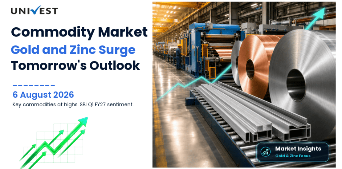 Commodity Market Prediction for Tomorrow, Friday 7 August 2026: Gold at 7-Week High and Zinc Near 4-Year High Lead as SBI Q1 FY27 Sets Friday Sentiment