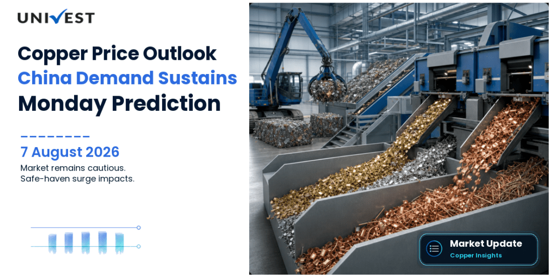 Copper Price Prediction for Monday, 10 August 2026: MCX Copper Holds Rs 1,376.70 Near Flat as China Demand Sustains and Precious Metals Safe-Haven Surge Overshadows Base Metals