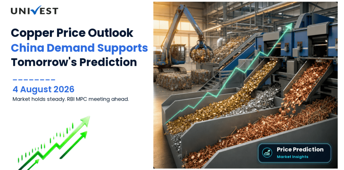 Copper Price Prediction for Tomorrow, Wednesday 5 August 2026: MCX Copper Holds at Rs 1,296 as China Demand and Dollar Softness Support