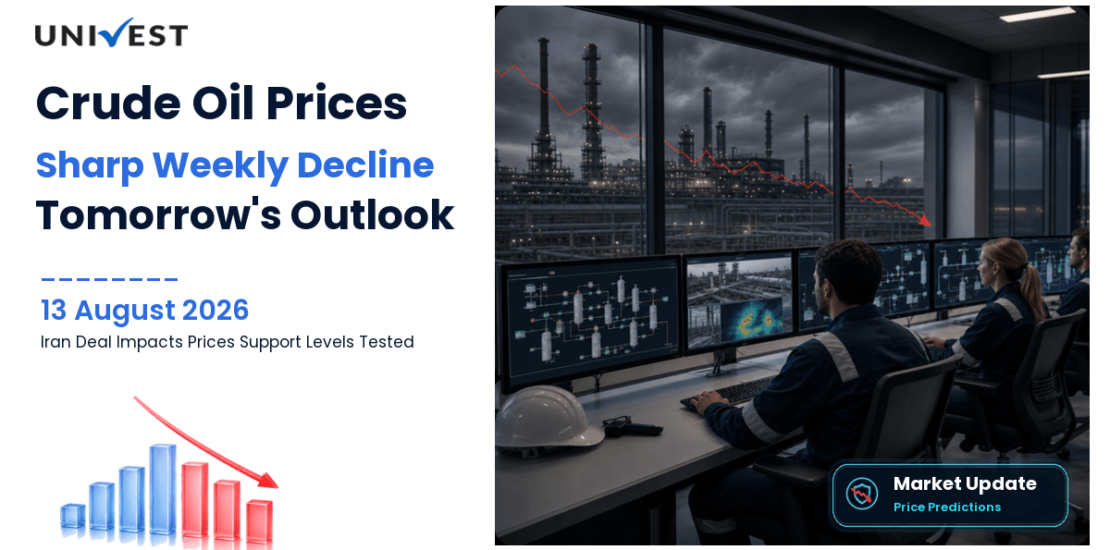 Crude Oil Price Prediction for Tomorrow, 14 August 2026: MCX Crude Crashes -1.88% to Rs 7,779 — Sharpest Weekly Fall as Iran Deal Signals Push Prices Below Rs 7,800