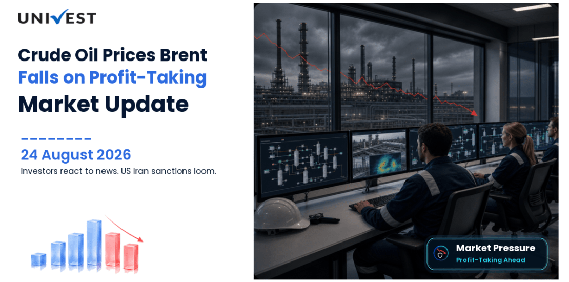Crude Oil Price Today August 24, 2026: Brent Falls $1.22 to $93.17 Per Barrel as Investors Take Profits Ahead of US Iran Sanctions Announcement