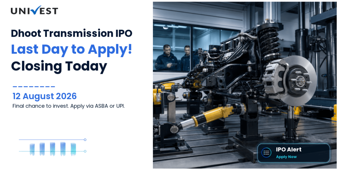 Dhoot Transmission Initial Public Offering Closes Today 12 August 2026: Last Day to Apply for BSE SME Auto Components IPO