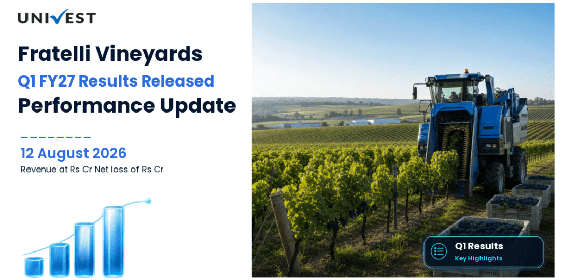 Fratelli Vineyards Q1 FY27 Results: Revenue Rs 44 Cr, Net Loss Rs 3 Cr and Key Highlights