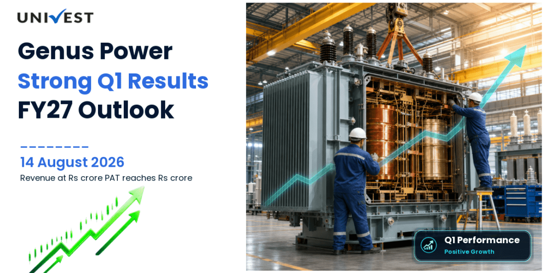 Genus Power Q1 Results FY27: Revenue Rs 1364 crore, PAT Rs 174 Crore