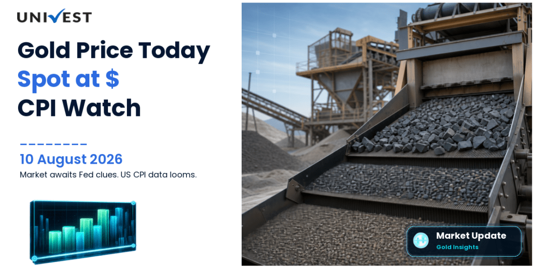 Gold Price Today 10 Aug 2026: Spot at $4,322 on US CPI Watch