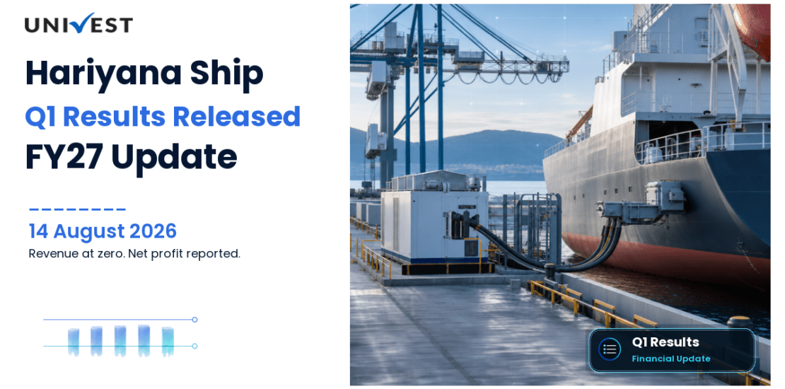 Hariyana Ship Q1 Results FY27: Revenue Rs 0 crore, Net Profit Rs 1 Crore