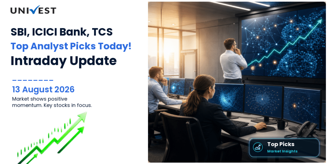 Intraday Stocks for Today: SBI, ICICI Bank and TCS — Analyst Top Picks 13 August 2026