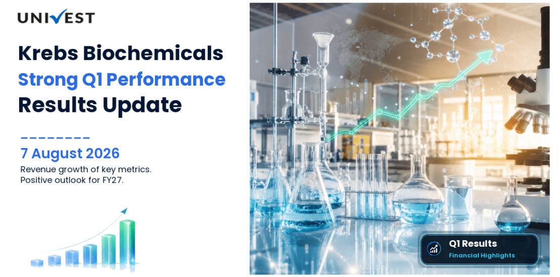 Krebs Biochemicals Q1 FY27 Results: Revenue Rs 6 Cr, PAT Rs 2.00 Cr and Key Highlights