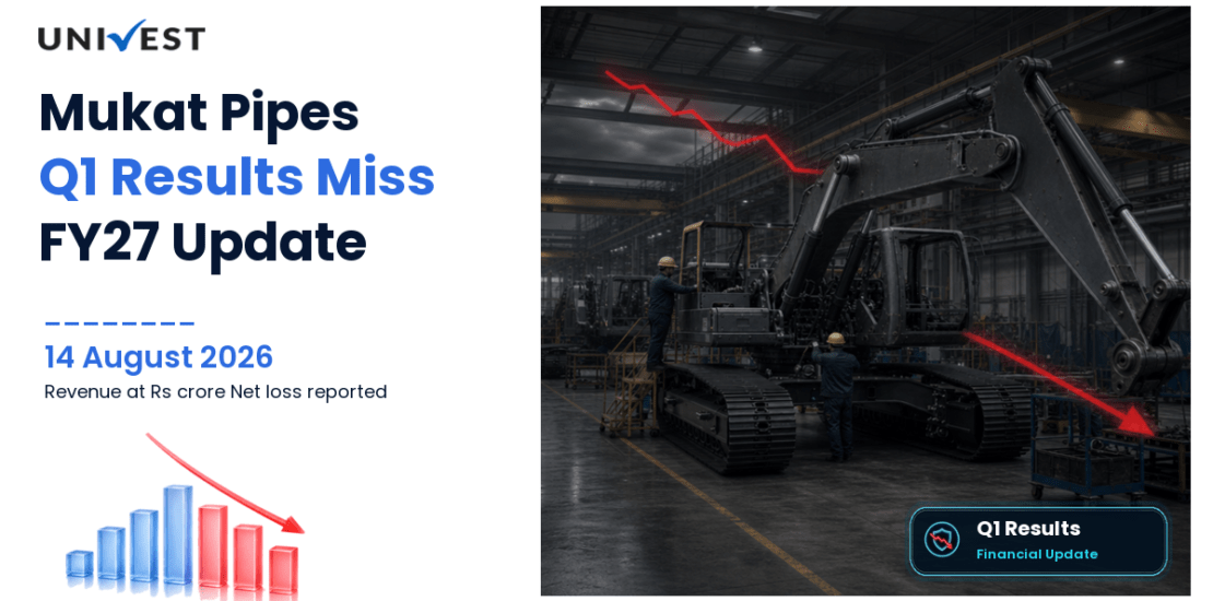 Mukat Pipes Q1 Results FY27: Revenue Rs 1 crore, Net Loss Rs 0.13 Crore on Standalone Basis