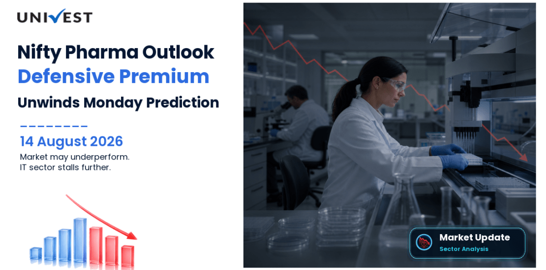 Nifty Pharma Prediction for Monday, 17 August 2026: Defensive Premium Partially Unwinds as TCS -0.80% (Day 2 IT stalled) Reduces IT-Fear — Sector May Underperform Friday