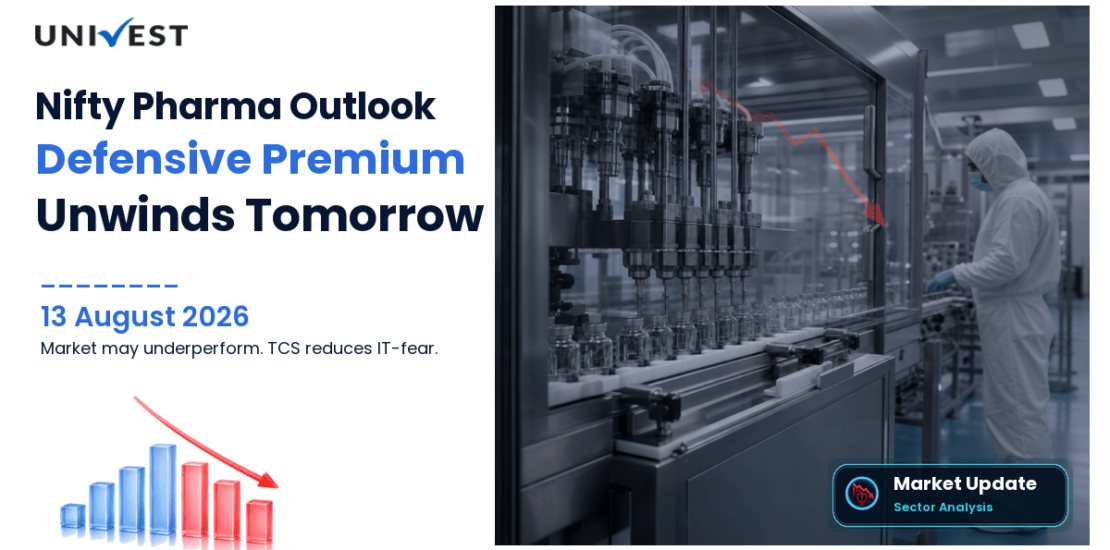 Nifty Pharma Prediction for Tomorrow, 14 August 2026: Defensive Premium Partially Unwinds as TCS +1.08% Reduces IT-Fear — Sector May Underperform Friday