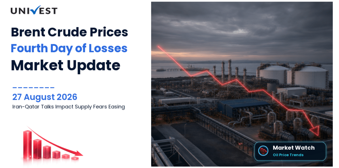 Oil Price Today, 27 August 2026: Brent Crude Falls for Fourth Day to $87.24 on Iran-Qatar Talks Easing Middle East Supply Fears