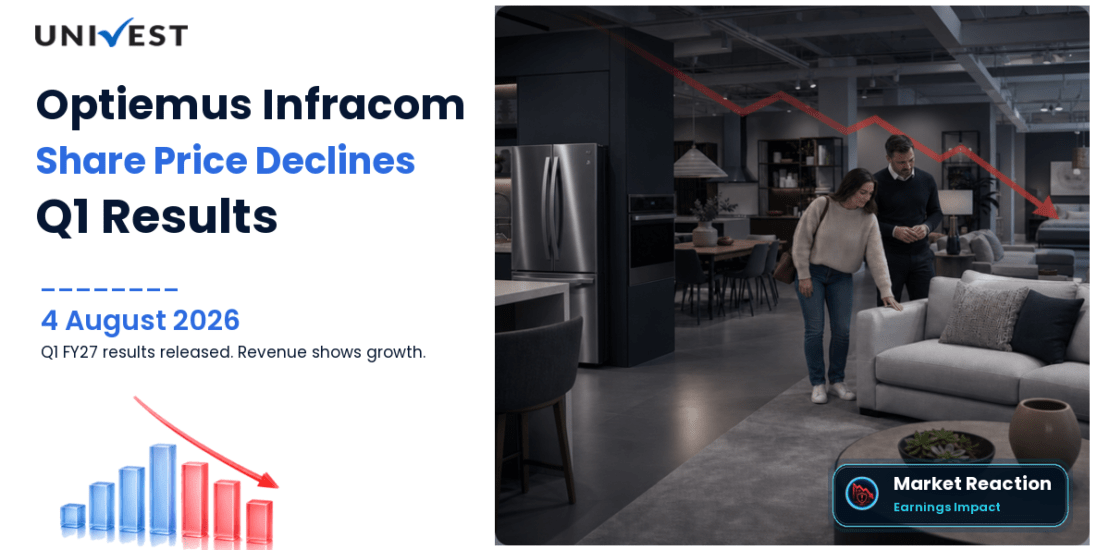 Optiemus Infracom Share Price Falls 4.89% After Q1 FY27 Results on 4 August 2026
