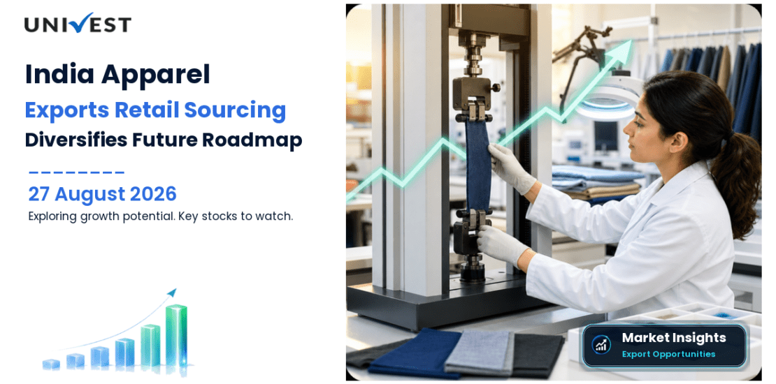 Ready-Made Garments and Apparel Export Stocks in India with Future Roadmaps as US and European Retail Sourcing Diversification, PLI Textile Incentives, and Vertical Integration Drive Export Competitiveness