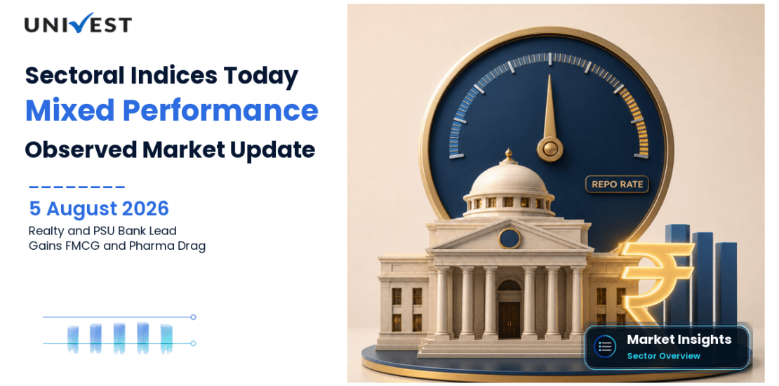 Sectoral Indices Today on 5 August 2026: Realty and PSU Bank Lead Gains; FMCG, Pharma and Private Banks Drag