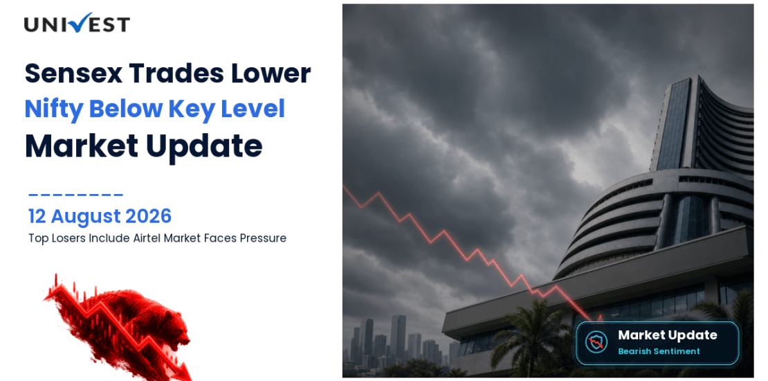 Sensex Today Trades Lower | Nifty Below 24,450 | Bharti Airtel and Titan Company Among Top Losers on 12 August 2026