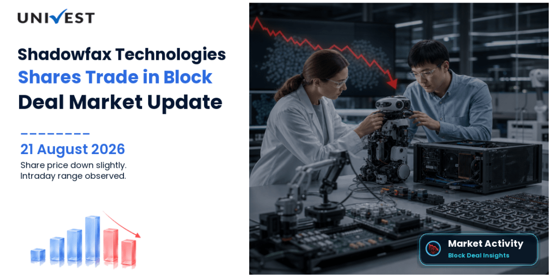 Shadowfax Technologies Share Price Rs 252.80 (-0.61%) as 77 Lakh Shares (1.3% Equity) Trade in Block Deal Window on August 21, 2026