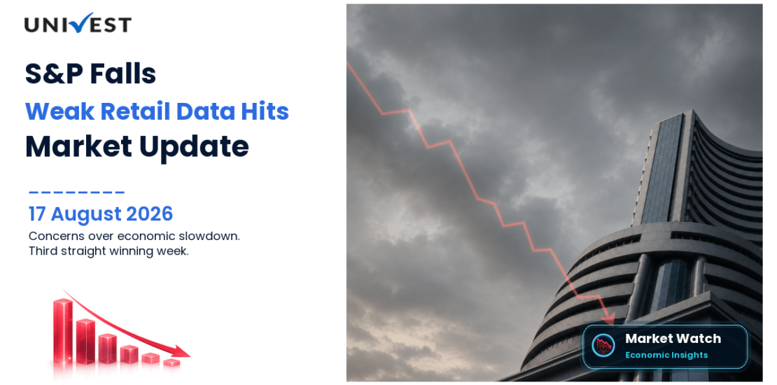 S&P 500 Today Falls 13.23 Points to 7,785.76 From Record High as Weak US Retail Spending Data Raises Economic Slowdown Concerns While Completing Third Straight Winning Week
