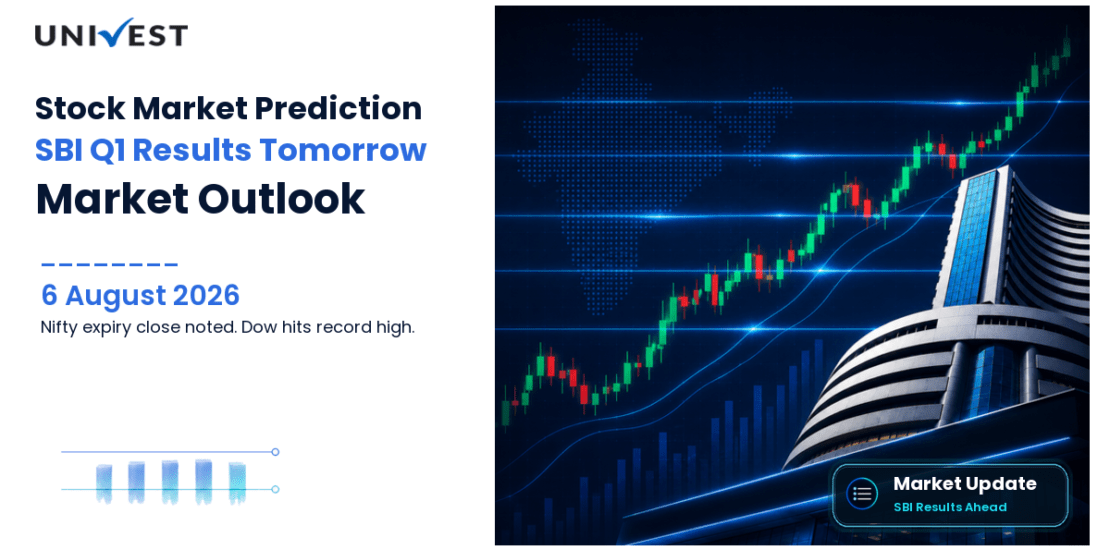 Stock Market Prediction for Tomorrow, Friday 7 August 2026: SBI Q1 FY27 Results Define Friday as Dow Closes at Record 54,349 After Calm Expiry