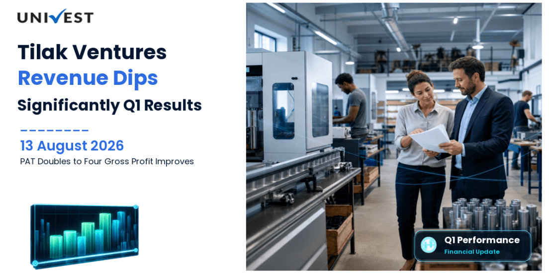 Tilak Ventures Q1 FY27 Results: Revenue Dips 20% to Rs 6 Crore, PAT Doubles to Rs 4 Crore