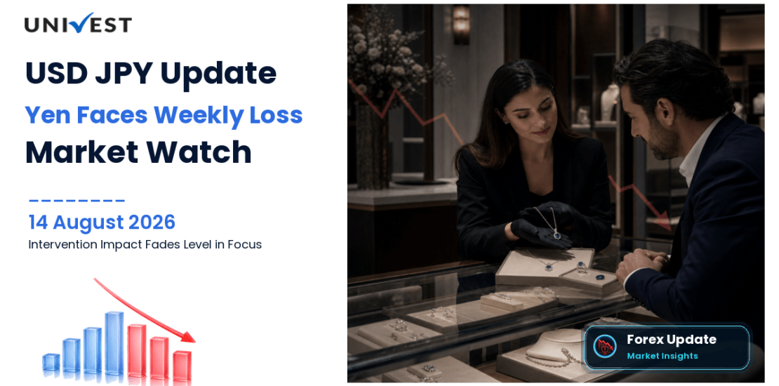 USD JPY Today on 14 August 2026: Yen Slides to Biggest Weekly Loss in Three Months at 159.43 as Intervention Impact Fades and 160 Level Watched