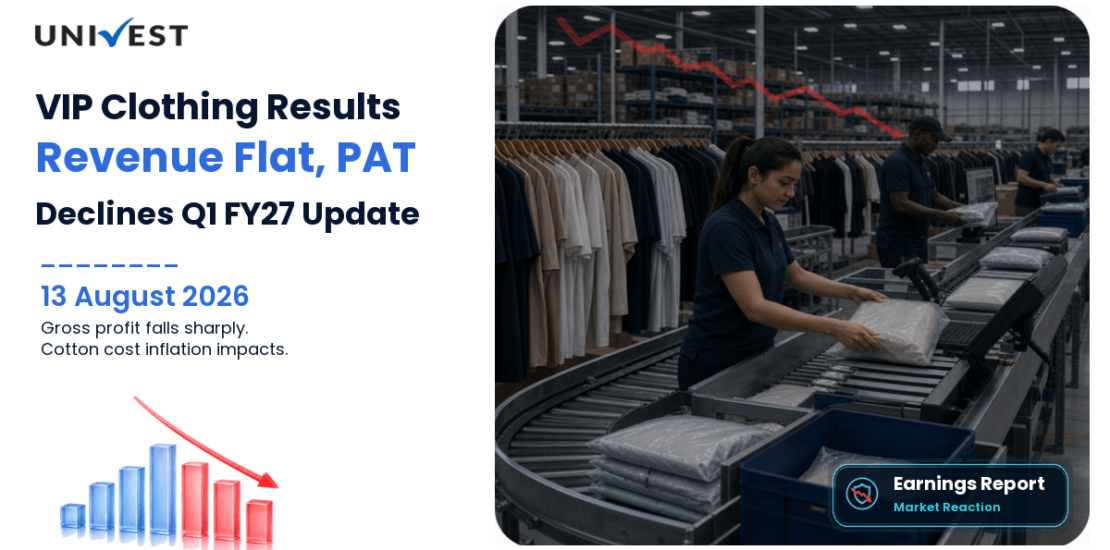 VIP Clothing Q1 FY27 Results: Revenue Flat at Rs 64 Crore, PAT Declines to Rs 1 Crore