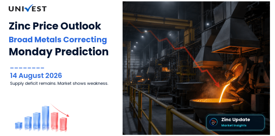 Zinc Price Prediction for Monday, 17 August 2026: MCX Zinc Slips 0.51 Percent to Rs 398.30 as Broad Metals Correct — Supply Deficit Thesis Intact Heading Into Friday