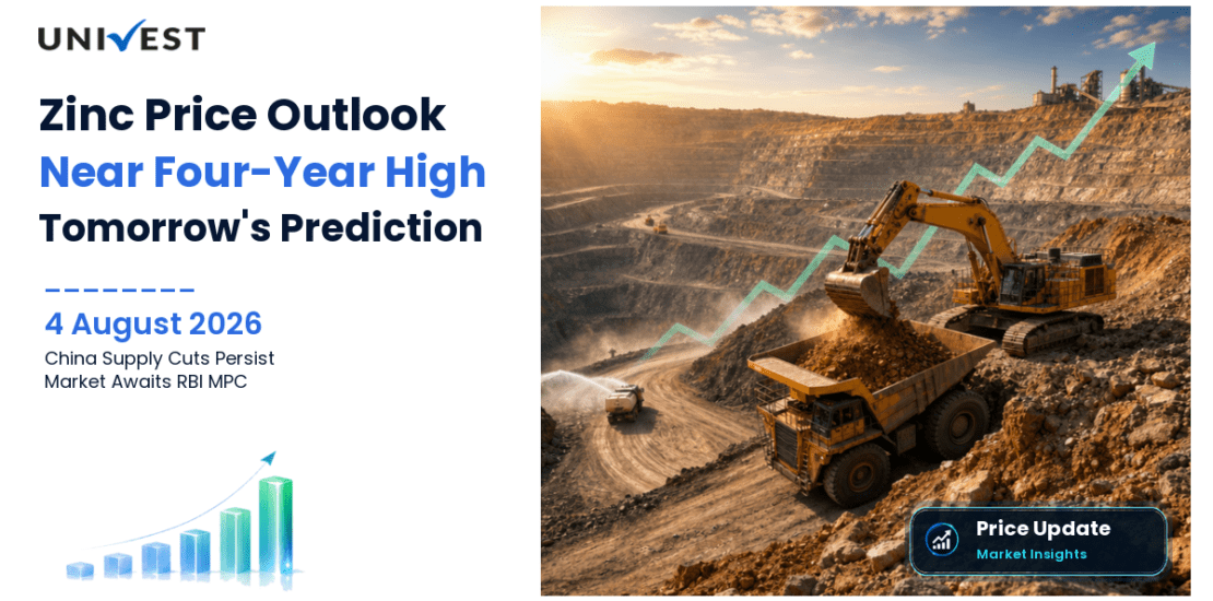 Zinc Price Prediction for Tomorrow, Wednesday 5 August 2026: MCX Zinc Stays at Rs 380 Near 4-Year High as China Supply Cuts Persist