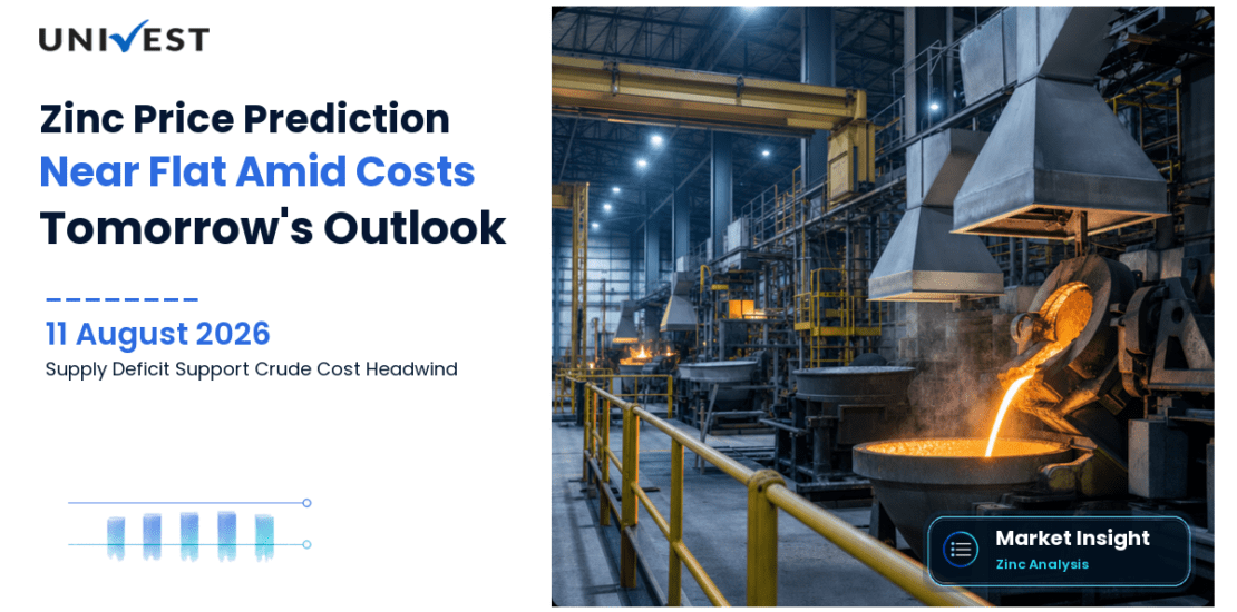 Zinc Price Prediction for Tomorrow, 12 August 2026: MCX Zinc Near Flat at Rs 394.10 as Smelter Cost Headwind From Crude Rs 8,024 Meets Supply Deficit Support