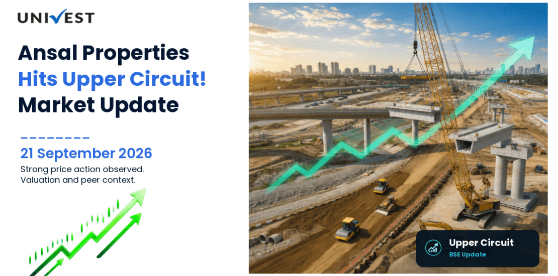 Ansal Properties & Infrastructure Ltd. Hits Upper Circuit on BSE, 21 September 2026