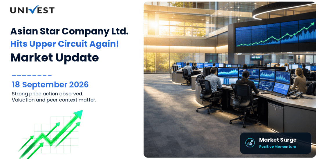Asian Star Company Ltd. Hits Upper Circuit for the 2nd Straight Session on BSE, 18 September 2026